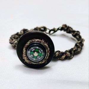 Handmade Unisex Compass Macrame Hemp Bracelet